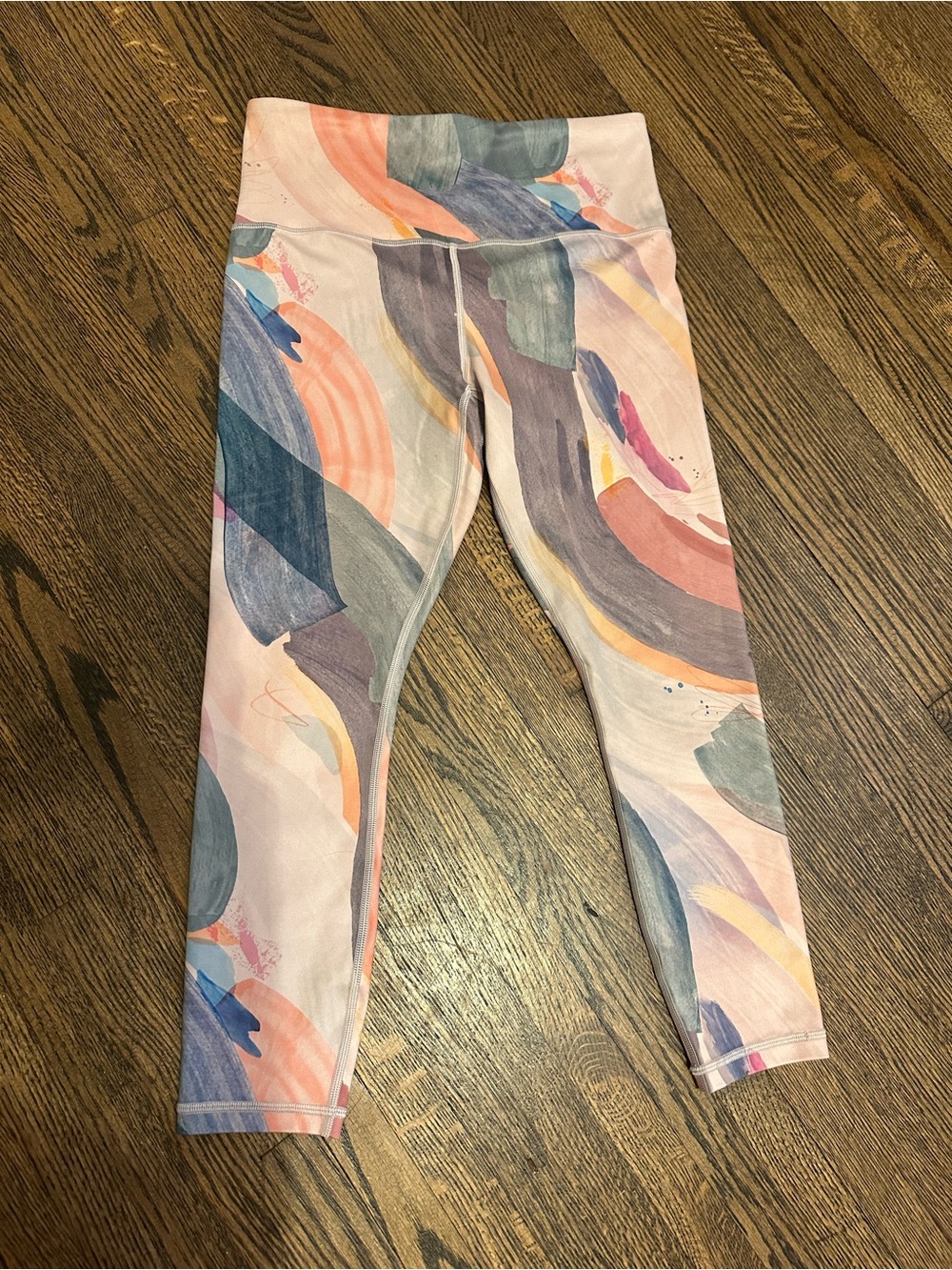 Athleta Multicolor Abstract Print Leggings - Pink